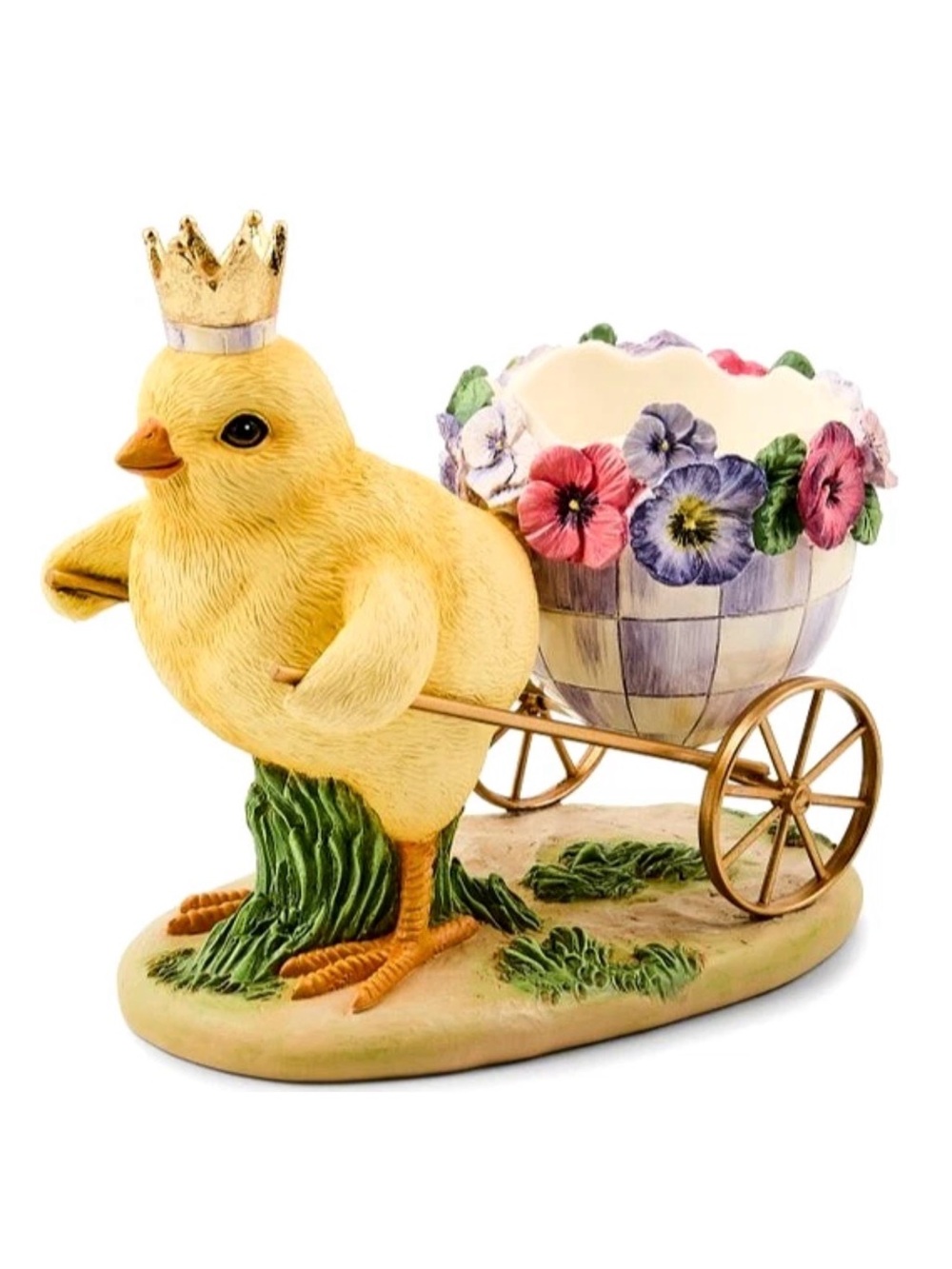 MACKENZIE CHILDS PANSY PART CHICK WITH CART  NEW